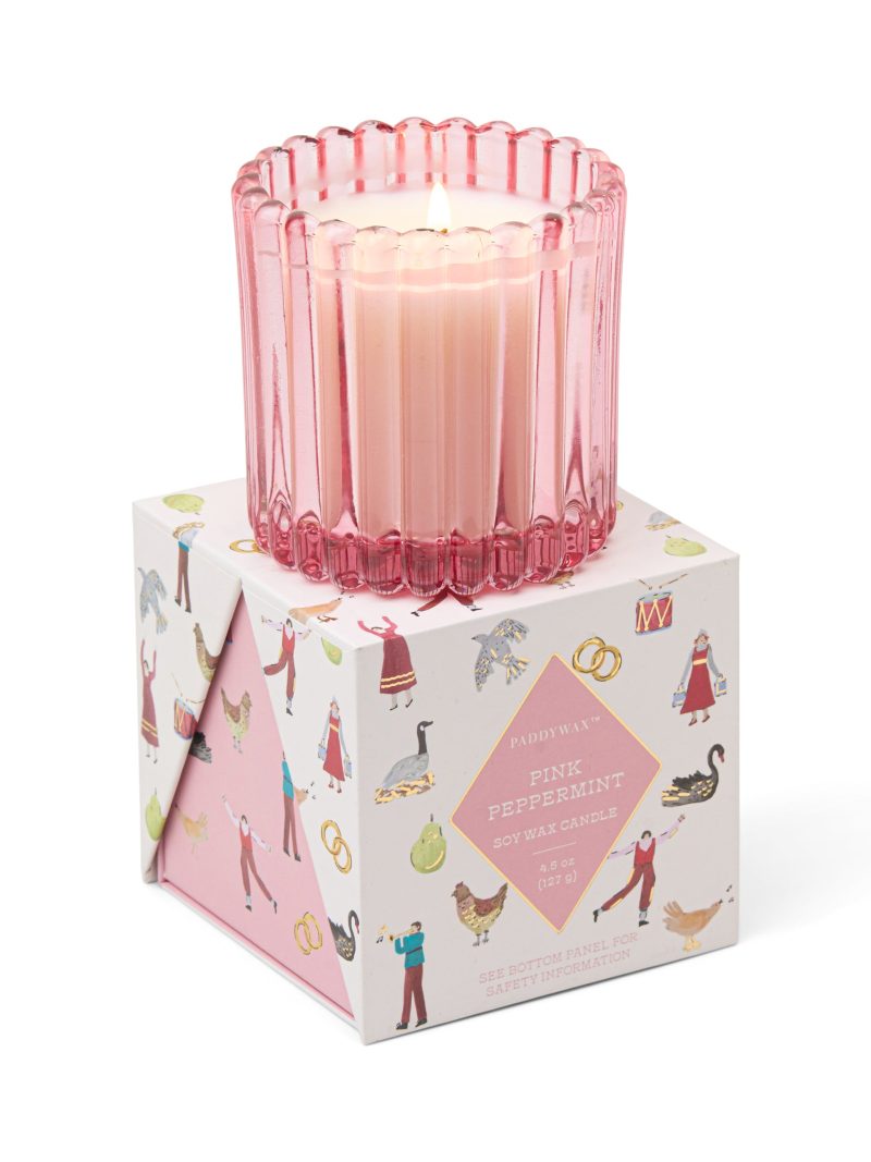Pink Peppermint 4.5-oz Soy Wax Holiday Candle, Gift Boxed