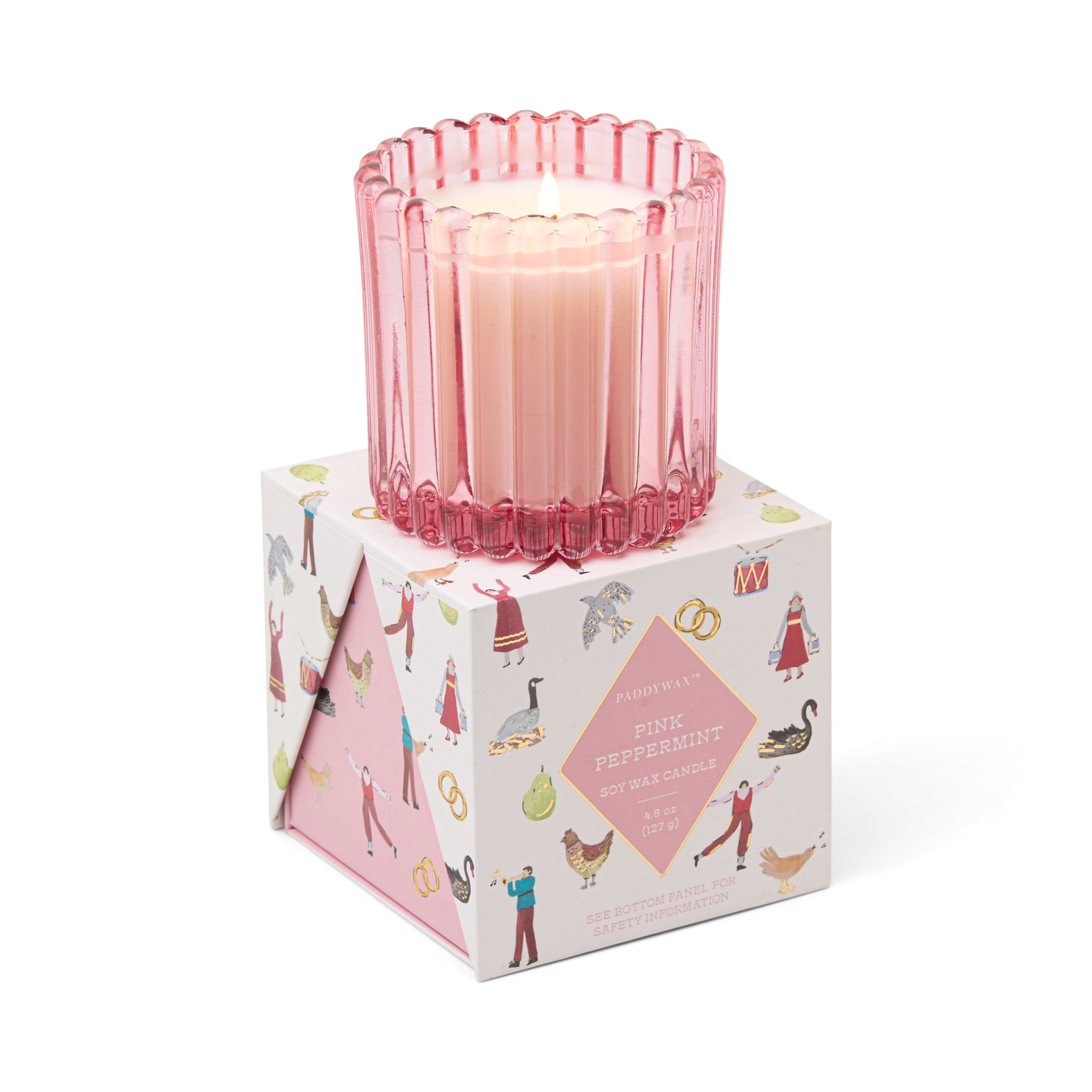 Pink Peppermint 4.5-oz Soy Wax Holiday Candle, Gift Boxed