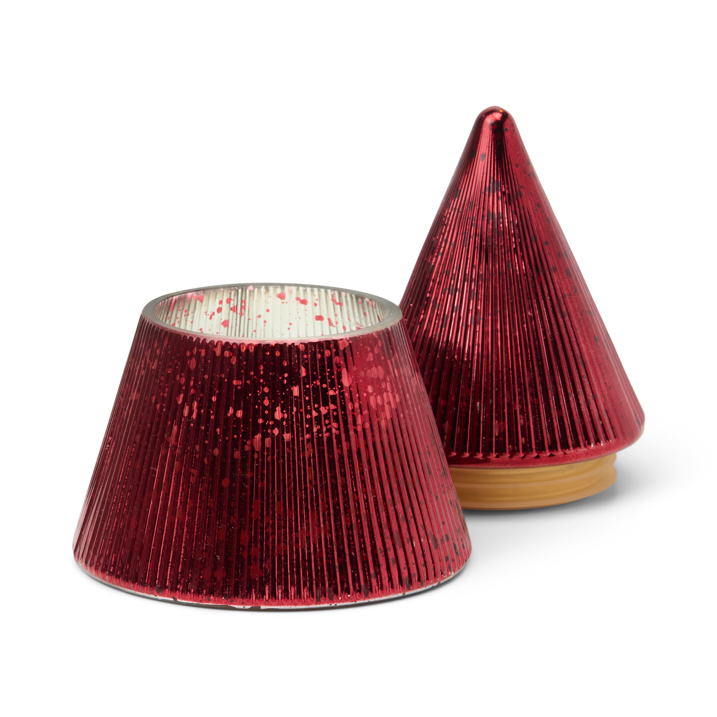 Red Mercury Glass 7-oz Soy Wax Tree Candle, Winter Berry